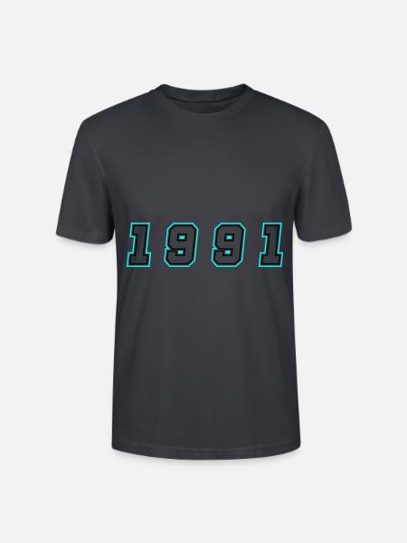 1991 Year Number - Stanley/Stella CRAFTER Unisex Organic T-Shirt - India Ink Grey