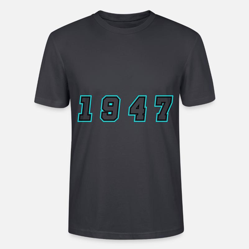 Numéro de l’année 1947 - T-shirt bio CRAFTER Stanley Stella Unisexe - bleu gris foncé