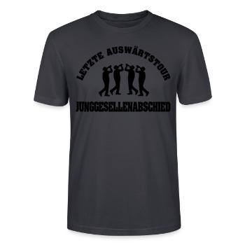 Bachelor - Stanley/Stella CRAFTER Unisex Organic T-Shirt - India Ink Grey - Front - Alina (178cm) & Michal (187cm)