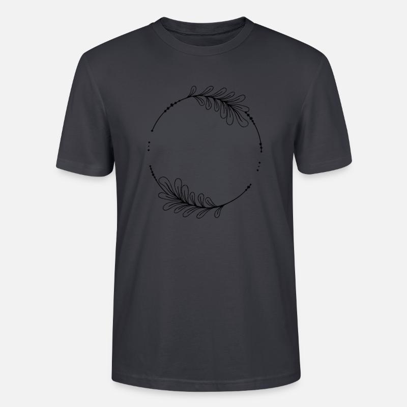 Schwarzer Kreis Rahmen mit Blättern - Stanley/Stella Unisex Bio-T-Shirt CRAFTER - Dunkles Graublau