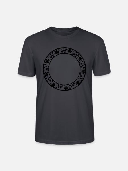 Runder Rahmen mit Blumenmuster Deko - Stanley/Stella Unisex Bio-T-Shirt CRAFTER - Dunkles Graublau