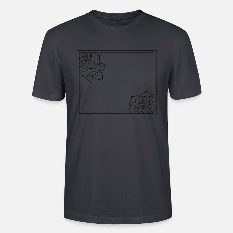 Rectangular frame with roses - Stanley/Stella CRAFTER Unisex Organic T-Shirt - India Ink Grey