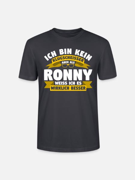 Klugscheisser Ronny weiß es besser - Stanley/Stella Unisex Bio-T-Shirt CRAFTER - Dunkles Graublau