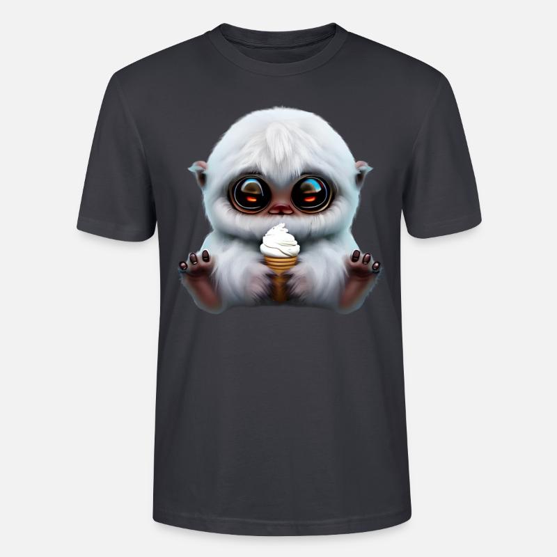 Yeti mit Softeis - Stanley/Stella Unisex Bio-T-Shirt CRAFTER - Dunkles Graublau