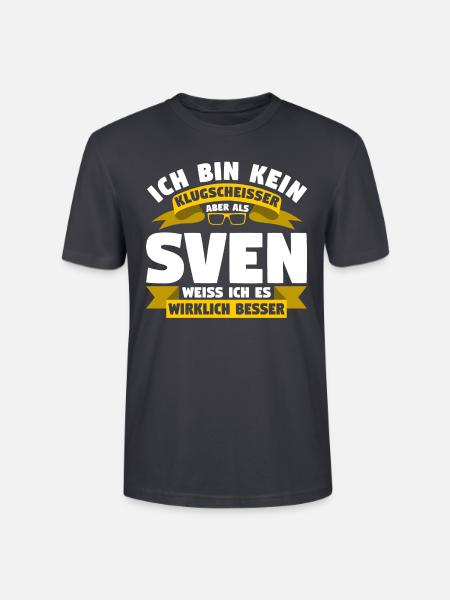Klugscheisser Sven weiß es besser - Stanley/Stella Unisex Bio-T-Shirt CRAFTER - Dunkles Graublau