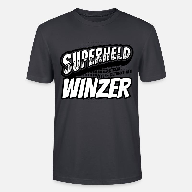 Superheld, clever getarnt als Winzer - Stanley/Stella Unisex Bio-T-Shirt CRAFTER - Dunkles Graublau