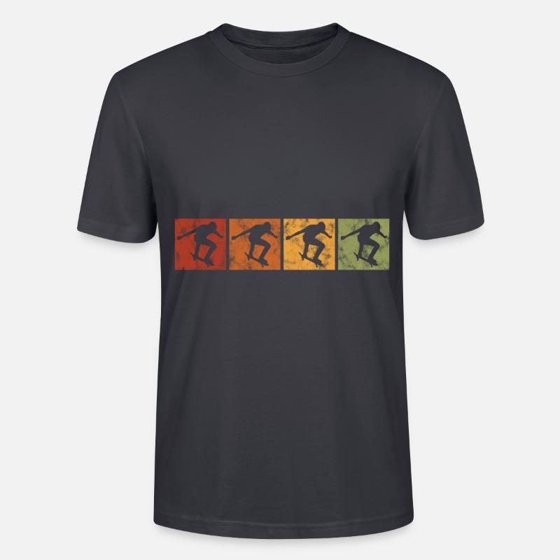 Skateboarder Skateboard Evolution Skate Skateing - Stanley/Stella Unisex Bio-T-Shirt CRAFTER - Dunkles Graublau