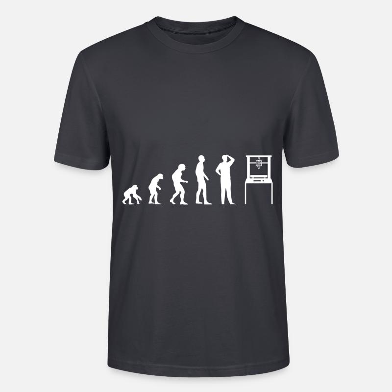 3D-Druck Evolution 3D-Druck 3D-Drucker Geek - Stanley/Stella Unisex Bio-T-Shirt CRAFTER - Dunkles Graublau