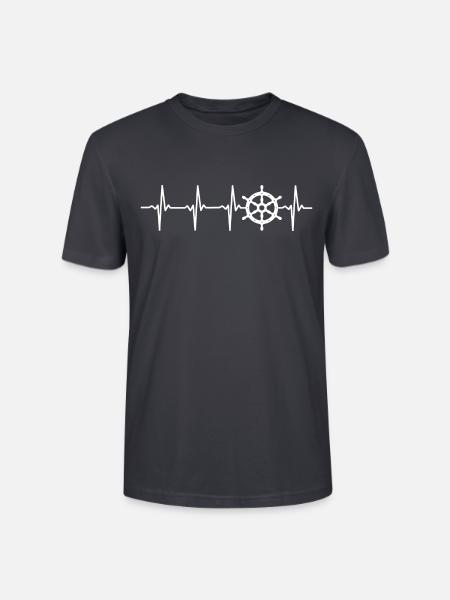 Boot Heartbeat Marine Boote Schiff - Stanley/Stella Unisex Bio-T-Shirt CRAFTER - Dunkles Graublau