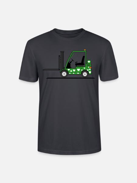 Staplerfahrer Herz grün - Stanley/Stella Unisex Bio-T-Shirt CRAFTER - Dunkles Graublau