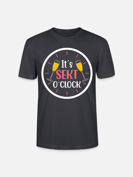 It s Sekt o clock - Stanley/Stella Unisex Bio-T-Shirt CRAFTER - Dunkles Graublau