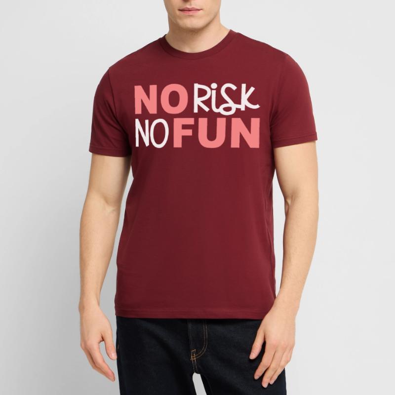 Pas de risque pas de plaisir pas de risque amusant déclaration courageux T-shirt bio CRAFTER Stanley Stella Unisexe