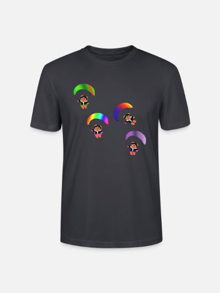 Paragliding Teddies - Stanley/Stella Unisex Bio-T-Shirt CRAFTER - Dunkles Graublau