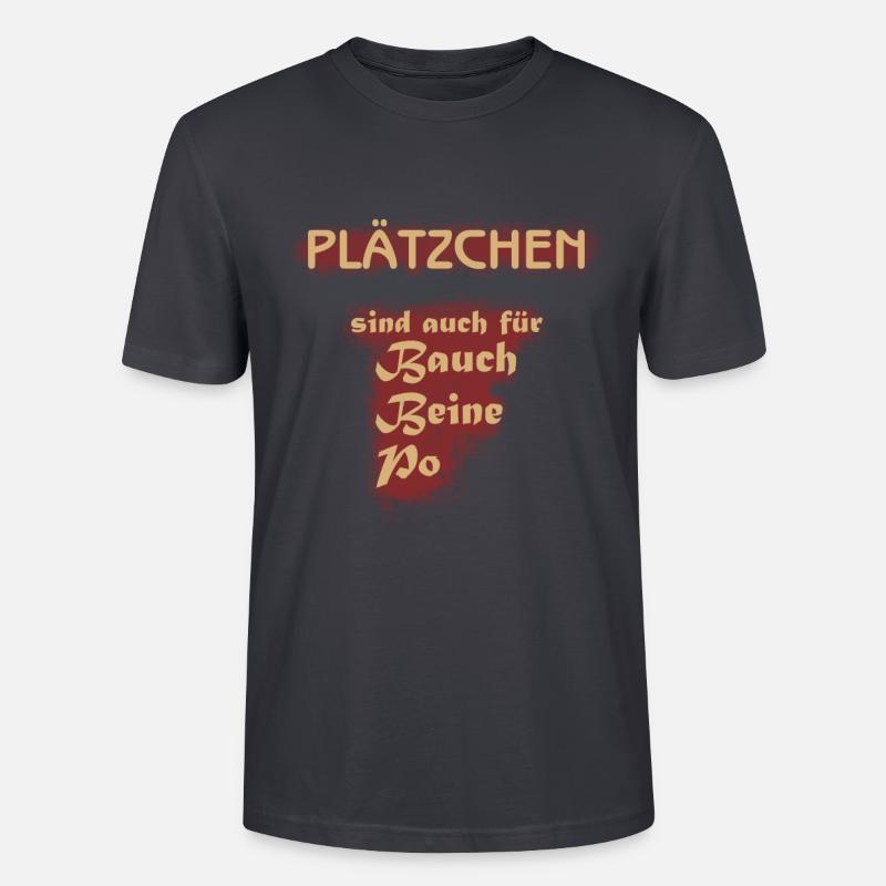 plätzchen bauch beine po hell - Stanley/Stella Unisex Bio-T-Shirt CRAFTER - Dunkles Graublau