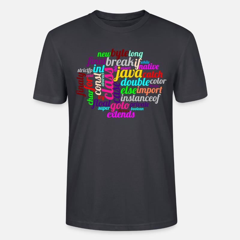 Java WordCloud - T-shirt bio CRAFTER Stanley Stella Unisexe - bleu gris foncé