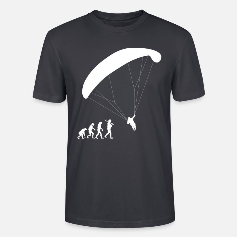 Paragliding Evolution Gleitschirm Geschenk fliegen - Stanley/Stella Unisex Bio-T-Shirt CRAFTER - Dunkles Graublau