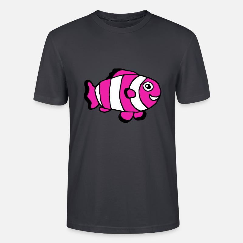Pinker Clownfisch, Weibchen, Mädchen - Stanley/Stella Unisex Bio-T-Shirt CRAFTER - Dunkles Graublau