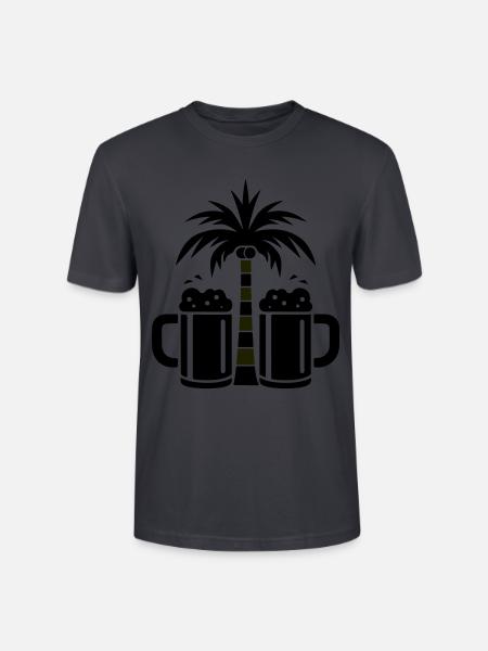 Bier Palmen Strand - Stanley/Stella Unisex Bio-T-Shirt CRAFTER - Dunkles Graublau