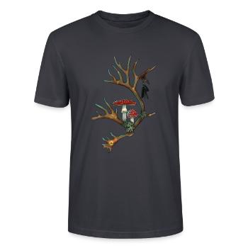 Shamanic Soul - Stanley/Stella CRAFTER Unisex Organic T-Shirt - India Ink Grey - Front - Alina (178cm) & Michal (187cm)