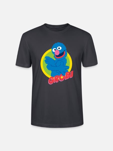Sesamstraße Grobi Portrait - Stanley/Stella Unisex Bio-T-Shirt CRAFTER - Dunkles Graublau
