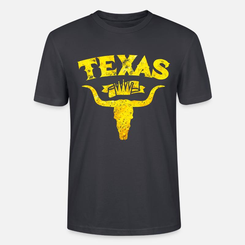 texas bulle skelett - Stanley/Stella Unisex Bio-T-Shirt CRAFTER - Dunkles Graublau