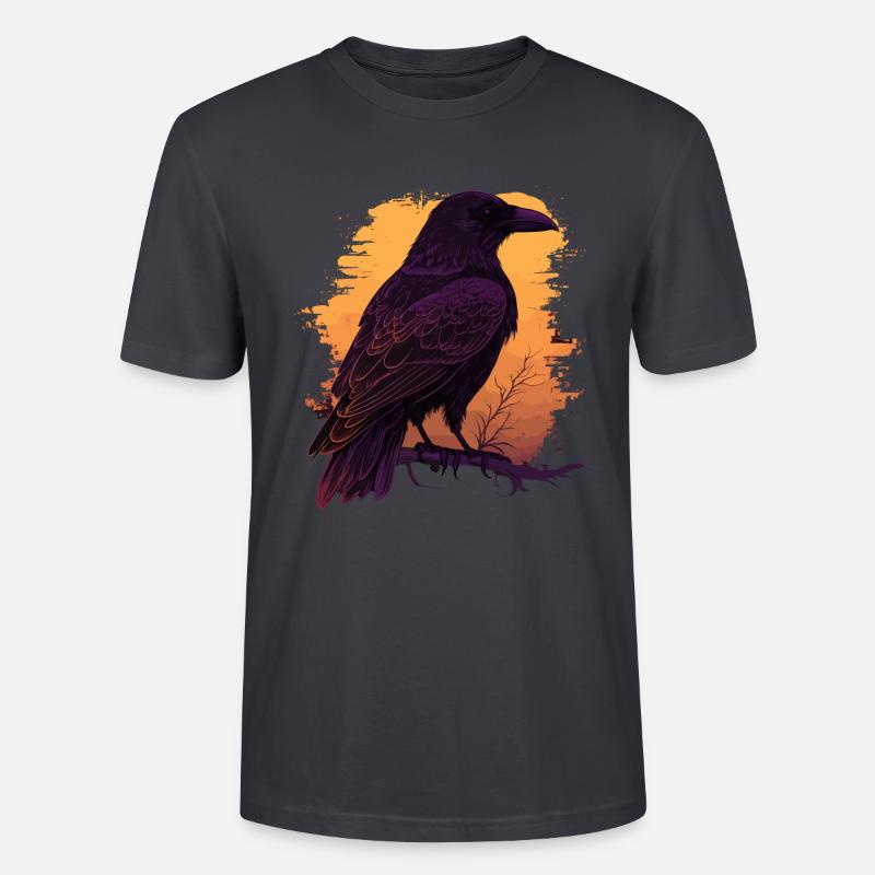 Wachsame Krähe - Stanley/Stella Unisex Bio-T-Shirt CRAFTER - Dunkles Graublau