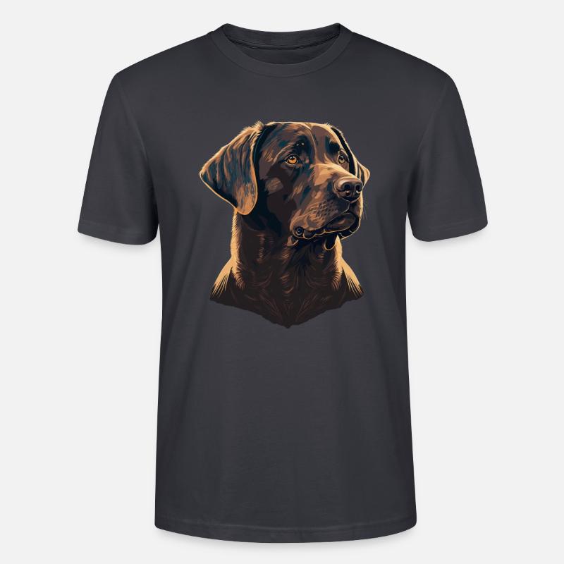 Tapferer Labrador Retriever - Stanley/Stella Unisex Bio-T-Shirt CRAFTER - Dunkles Graublau