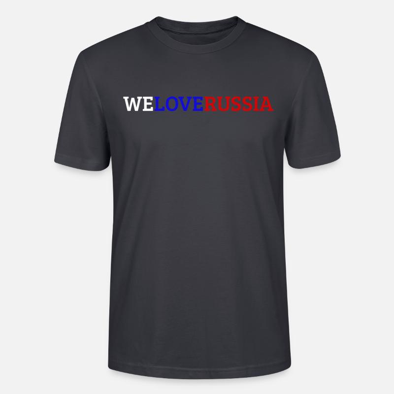 Russie Rassian Россия Русский Russie Russe - T-shirt bio CRAFTER Stanley Stella Unisexe - bleu gris foncé