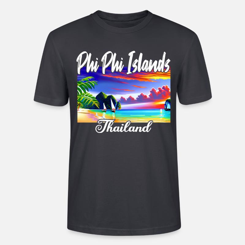 Phi Phi Island Thailand - Stanley/Stella Unisex Bio-T-Shirt CRAFTER - Dunkles Graublau