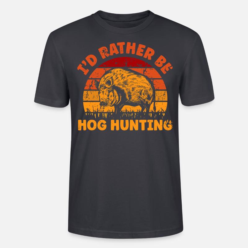 I'd Rather Be Hog Hunting - Stanley/Stella Unisex Bio-T-Shirt CRAFTER - Dunkles Graublau