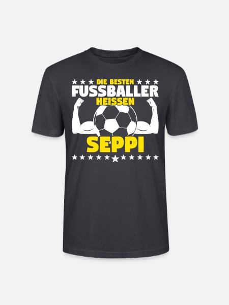 Die besten Fußballer heißen Seppi - Stanley/Stella Unisex Bio-T-Shirt CRAFTER - Dunkles Graublau