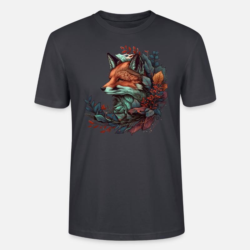 Fuchs Tattoo Geschenk - Stanley/Stella Unisex Bio-T-Shirt CRAFTER - Dunkles Graublau