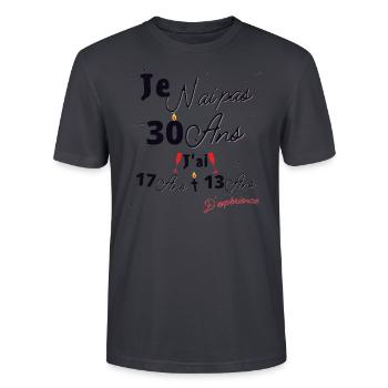 Je n'Ai Pas 30 Ans Cadeau d'anniversaire - T-shirt bio CRAFTER Stanley Stella Unisexe - bleu gris foncé - Devant - Alina (178cm) & Michal (187cm)