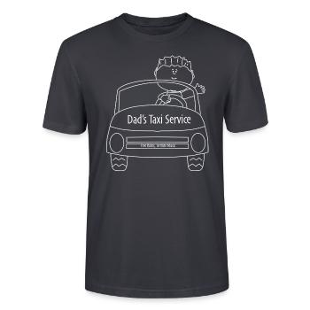 Dad S Taxi Service - Stanley/Stella Unisex Bio-T-Shirt CRAFTER - Dunkles Graublau - Vorne - Alina (178cm) & Michal (187cm)