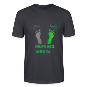 Bio Footprint - Stanley/Stella CRAFTER Unisex Organic T-Shirt - India Ink Grey - Front - Alina (178cm) & Michal (187cm)