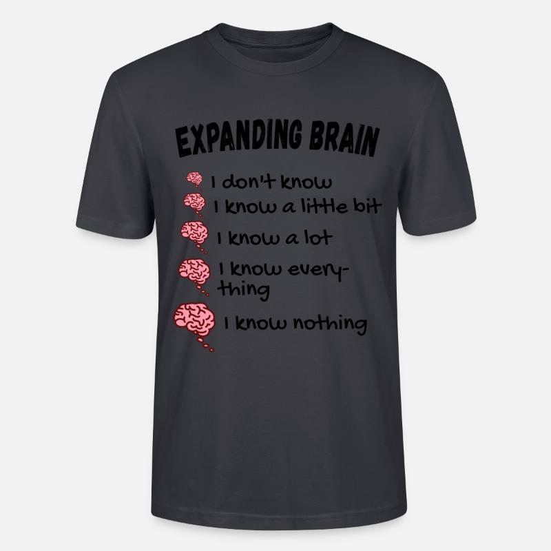 Gehirn erweitern - Expanding Brain Meme - Stanley/Stella Unisex Bio-T-Shirt CRAFTER - Dunkles Graublau
