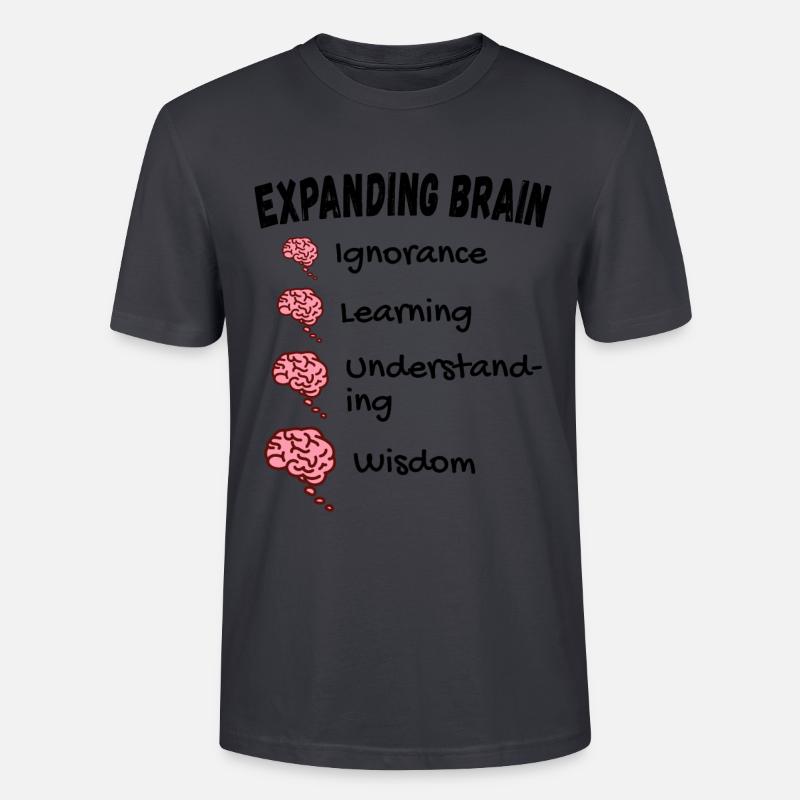 Gehirn erweitern - Expanding Brain Meme - Stanley/Stella Unisex Bio-T-Shirt CRAFTER - Dunkles Graublau