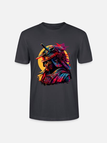 illustration Samurai Warrior Japan - Stanley/Stella CRAFTER Unisex Organic T-Shirt - India Ink Grey