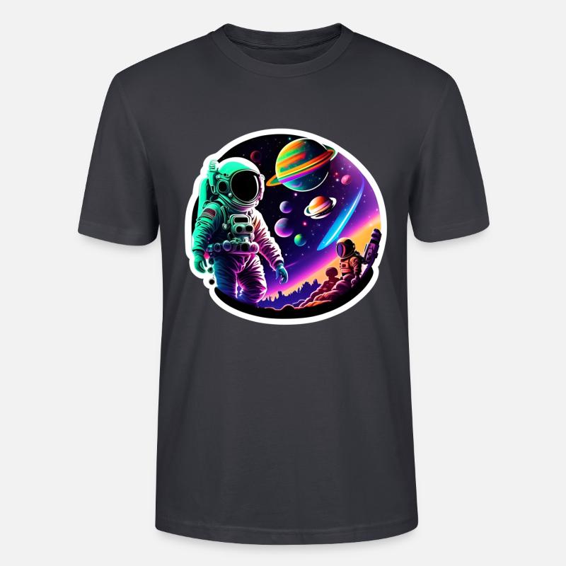Astronaute dans l’espace - T-shirt bio CRAFTER Stanley Stella Unisexe - bleu gris foncé