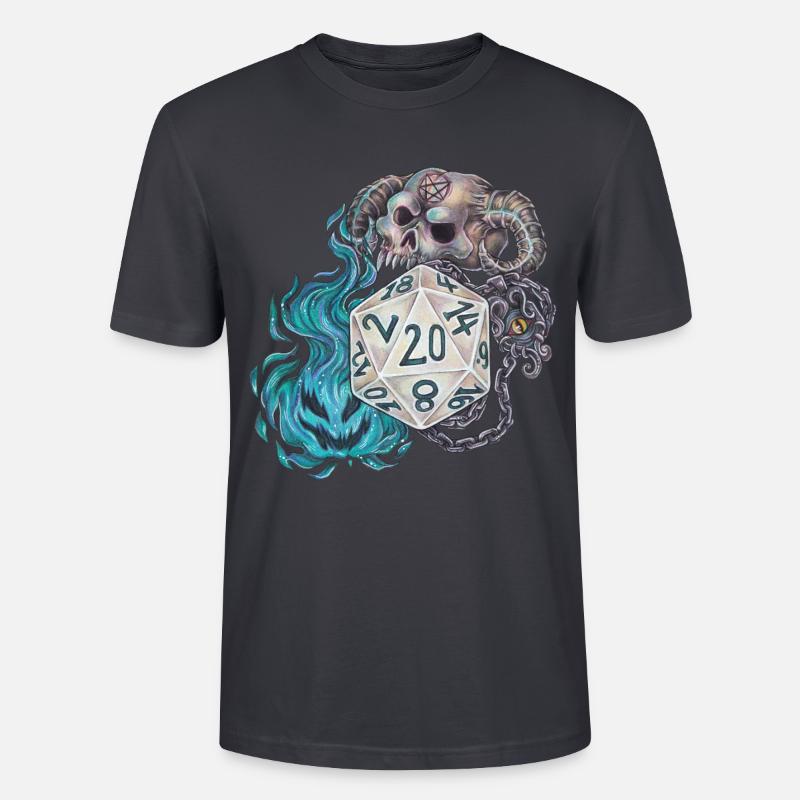 Rollenspiel Tabletop D20 Würfel Geschenk Warlock - Stanley/Stella Unisex Bio-T-Shirt CRAFTER - Dunkles Graublau