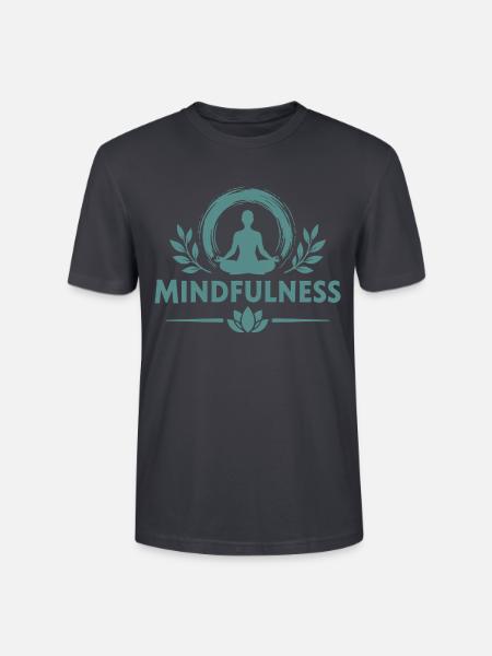 Mindfulness Achtsamkeit Meditierende Lotussitz  - Stanley/Stella Unisex Bio-T-Shirt CRAFTER - Dunkles Graublau