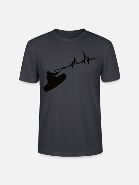 Wakeboard, Pulsschlag, Puls - Stanley/Stella Unisex Bio-T-Shirt CRAFTER - Dunkles Graublau