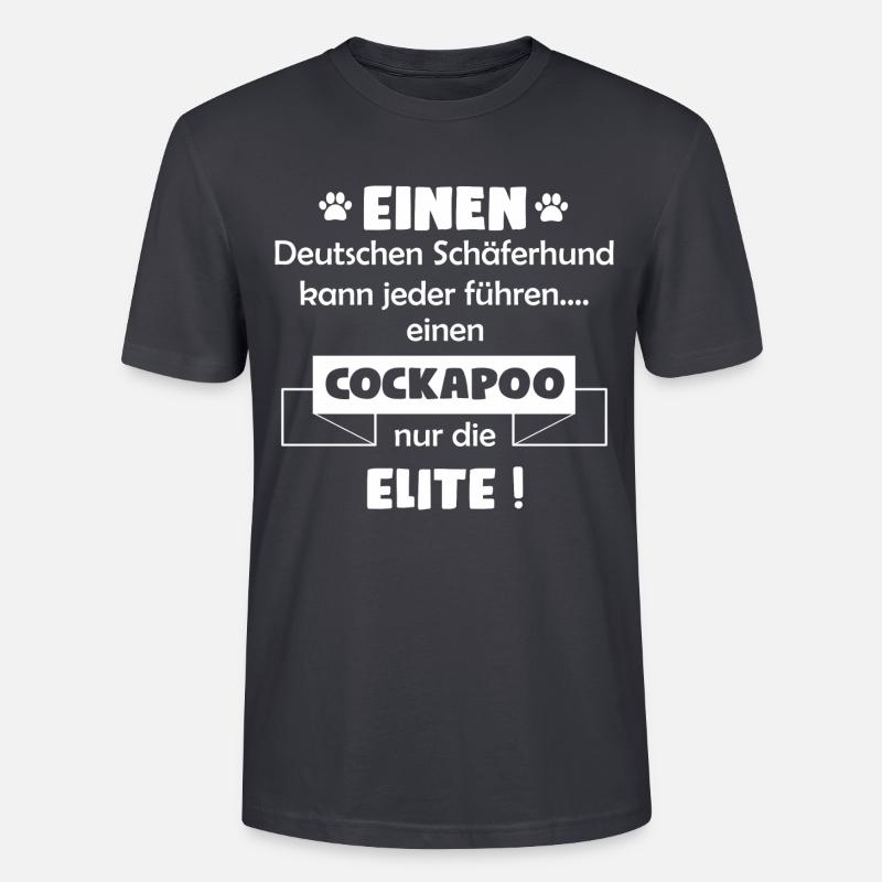 Cockapoo - Cockapoo Hund - Stanley/Stella Unisex Bio-T-Shirt CRAFTER - Dunkles Graublau