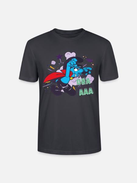 Die Schlümpfe Dra-cool-aaa - Stanley/Stella Unisex Bio-T-Shirt CRAFTER - Dunkles Graublau