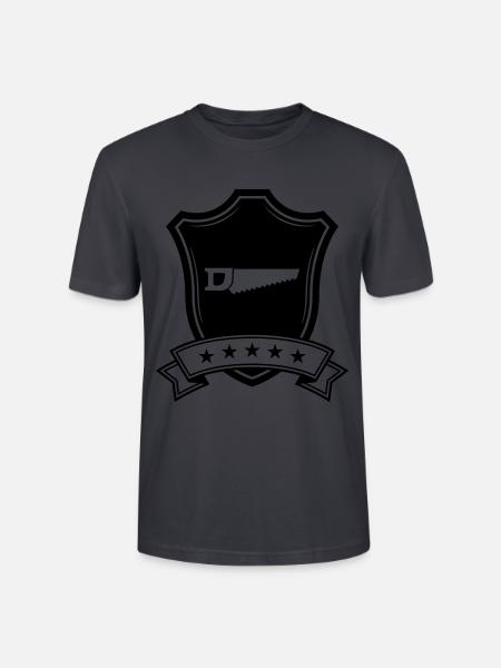Säge icon wappen - Stanley/Stella Unisex Bio-T-Shirt CRAFTER - Dunkles Graublau
