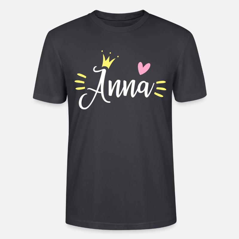 Anna Name Krone - Stanley/Stella Unisex Bio-T-Shirt CRAFTER - Dunkles Graublau