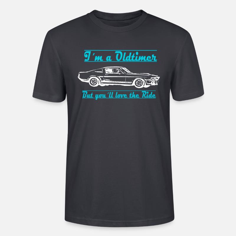 oldtimer white - Stanley/Stella Unisex Bio-T-Shirt CRAFTER - Dunkles Graublau