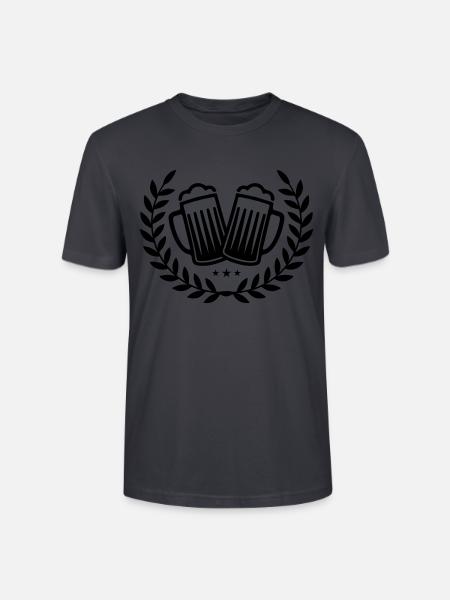 beer icon wreath - Stanley/Stella CRAFTER Unisex Organic T-Shirt - India Ink Grey
