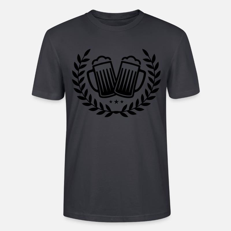 bier icon kranz - Stanley/Stella Unisex Bio-T-Shirt CRAFTER - Dunkles Graublau
