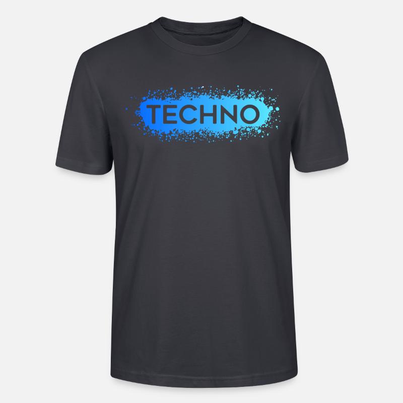Techno Techno Blue Splat - Stanley/Stella CRAFTER Unisex Organic T-Shirt - India Ink Grey